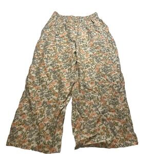 Amanda Fielding Women Medium Floral Wide Leg Rayon Pants Elastic Waist 700116